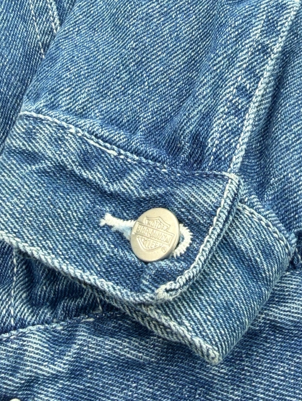 Harley-Davidson 🩵 Kids Denim Jacket Size 6/7 with Logo Patch - Picture 7 of 10